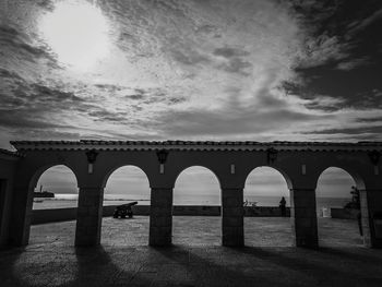 Arch bridge against sky