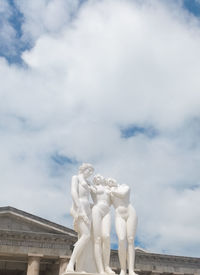 Low angle view of statue against sky