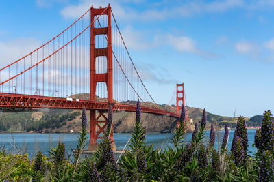 View of suspension bridge