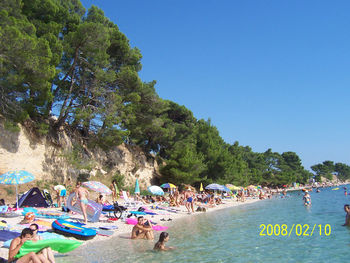 Tourists on beach