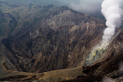 Scenic view of volcanic mountain range