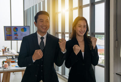 Portrait of business colleagues working at office