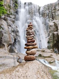 Scenic view of waterfall