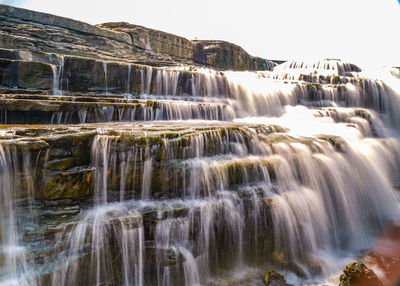 Scenic view of waterfall