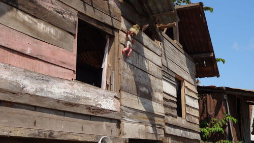 Low angle view of old building against sky
