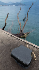 High angle view of beach against sky