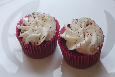 Close-up of cupcakes on plate