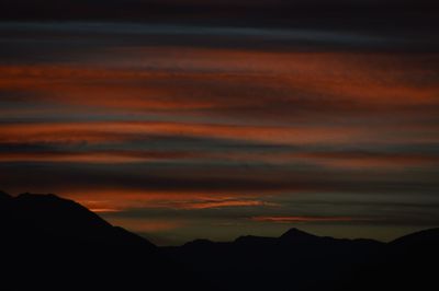 Scenic view of dramatic sky during sunset