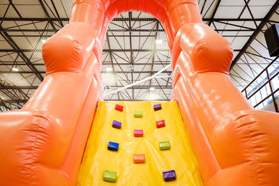 Low angle view of multi colored ceiling