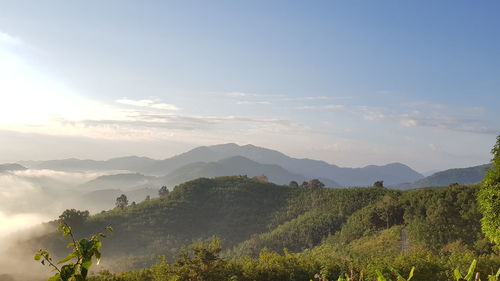 Scenic view of mountains against sky