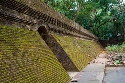 Stone wall of old building