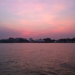 Scenic view of sea at sunset