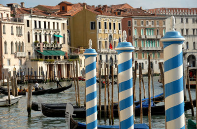 Boats moored at canal