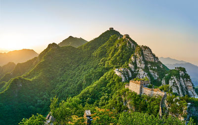 Scenic view of mountains against clear sky