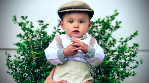 Baby with traditional clothing from bogotá