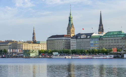 Impression of hamburg, a city in northern germany at summer time