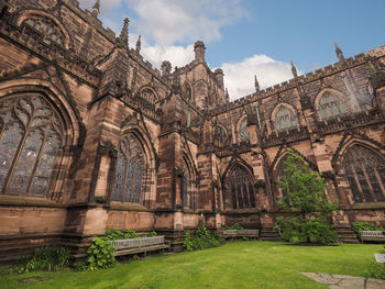 Low angle view of historical building against sky