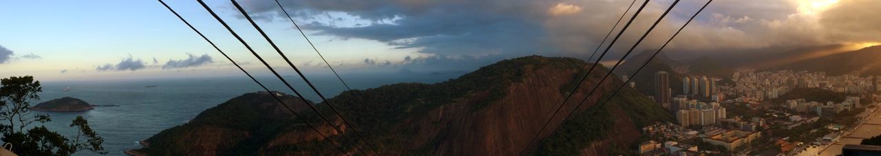 Scenic view of mountains against cloudy sky