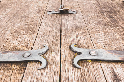 Close-up of wood on wooden table