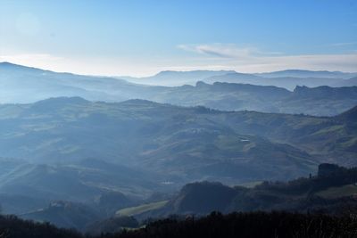 Scenic view of mountains against sky