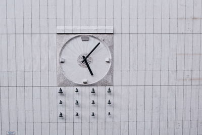 Directly above shot of clock on wall