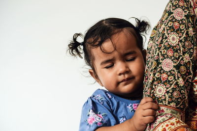 Portrait of girl with mother