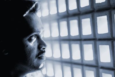 Portrait of man looking away