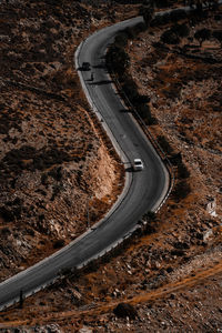 High angle view of road