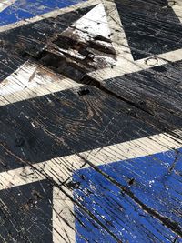 High angle view of shadow on roof