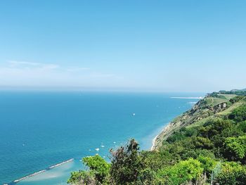 High angle view of sea against sky