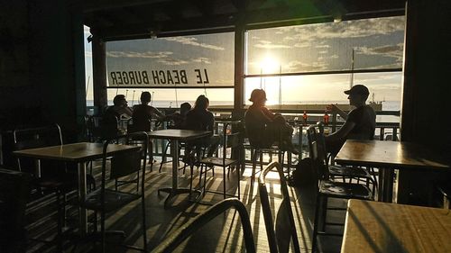 People sitting in restaurant