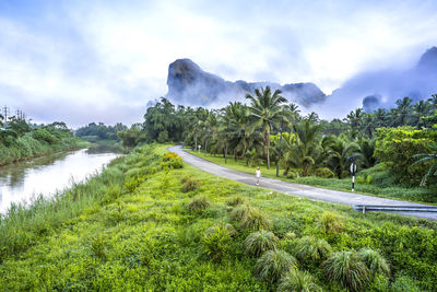 Scenic view of land against sky