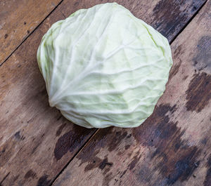 High angle view of leaf on table