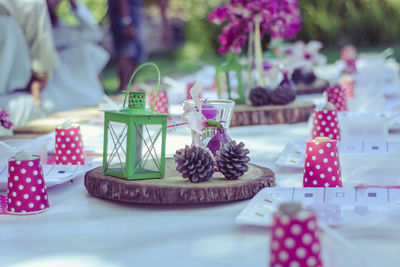 Close-up of food on table