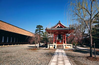 Exterior of building against clear blue sky