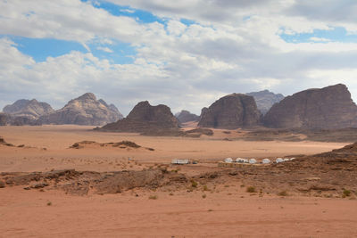 Scenic view of desert against sky