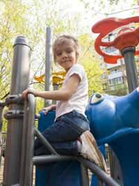 Portrait of girl in playground