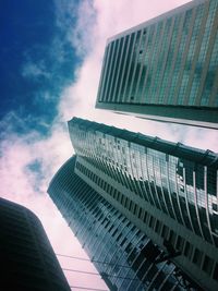 Low angle view of modern building against sky