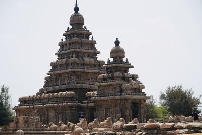 Low angle view of temple against clear sky