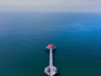 High angle view of sea against sky