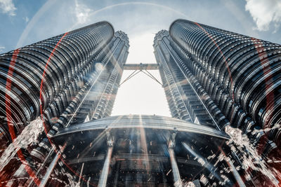 Low angle view of petronas tower against sky