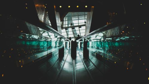 Close-up surface level of escalator