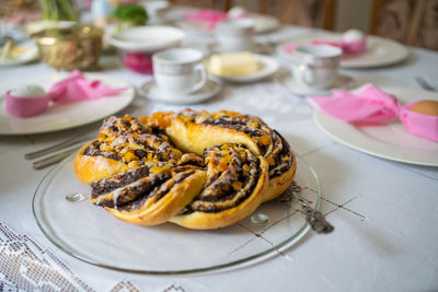 Close-up of food on table