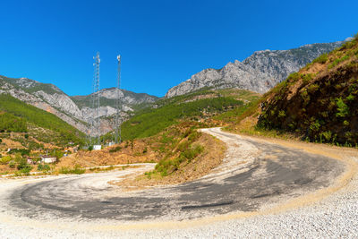 Old panoramic country road in the mountains of southern turkey.