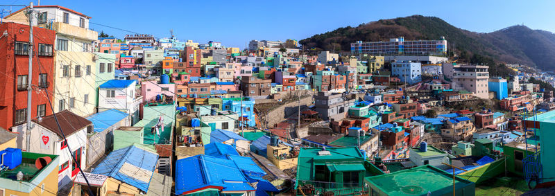 Panoramic view of buildings against sky