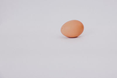 High angle view of bread on white background