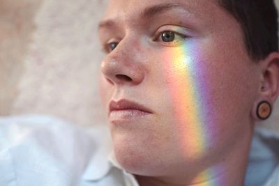 Close-up portrait of teenage boy