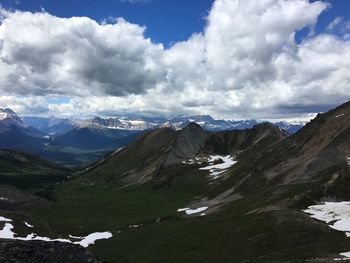 Scenic view of mountains against sky