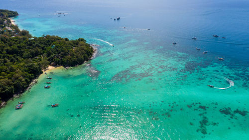 High angle view of beach