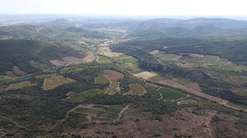 Aerial view of agricultural landscape